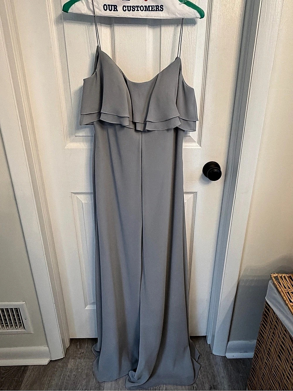 Walter Baker Ruffle Maxi Dress in Gray Size 10